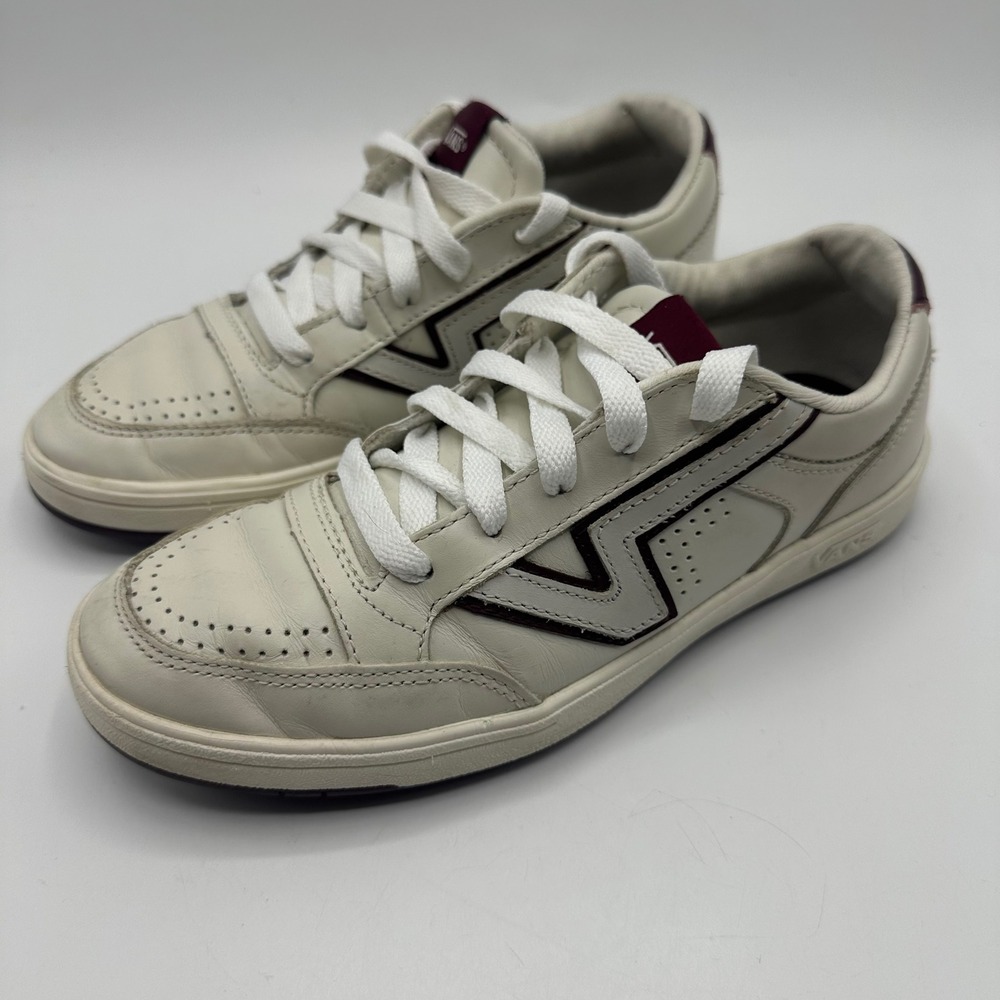 Vans Lowland CC ComfyCush Cream Burgundy Skate Shoes Mens 5.5 Womens 7 721356